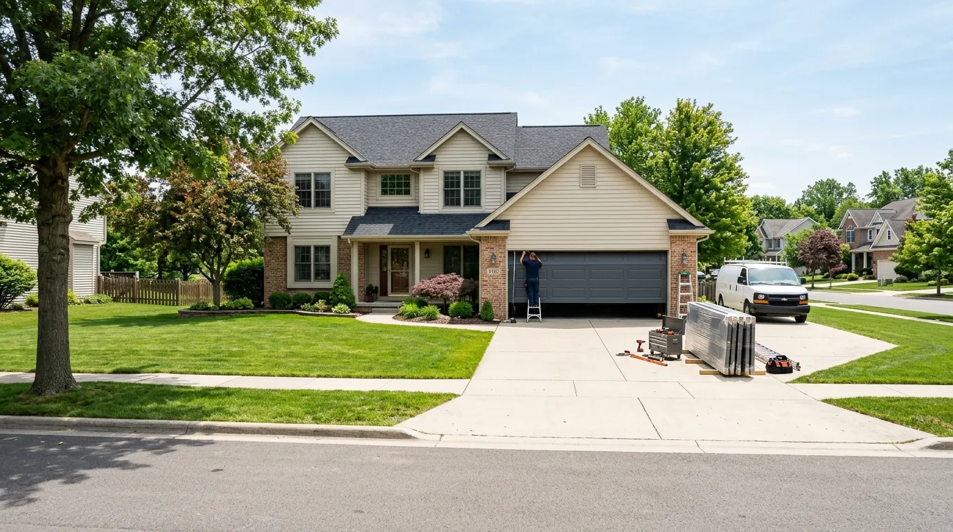 New Garage Door Installation for Linden Homes in Fenton